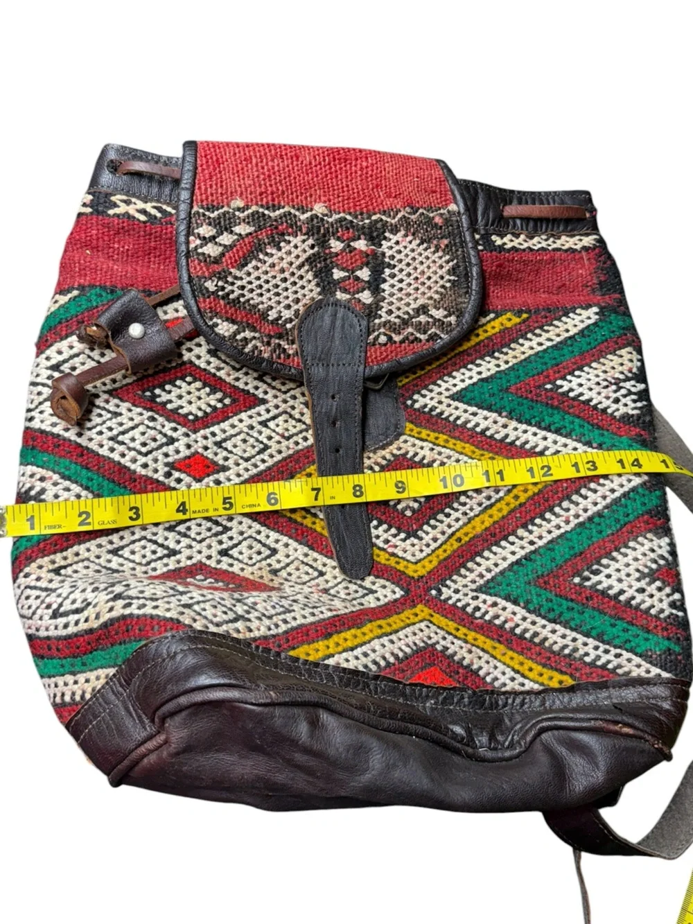 Bohemian Vintage, Leather and Embroidery, Backpack